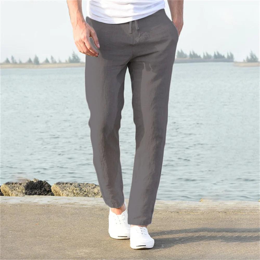 Pantalón de Lino y Algodón para Hombre — Corte Recto, Uso Diario y Streetwear