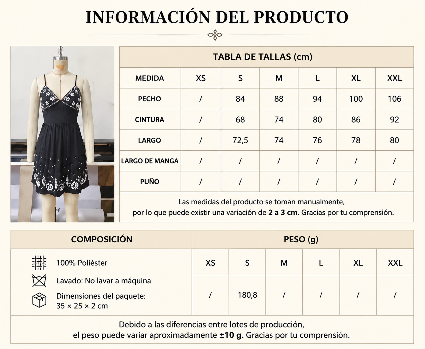 Vestido-Slip-Negro-Estampado|Escote-en-V-Espalda-Descubierta-Tirantes| Ciel Privé - Compra Online