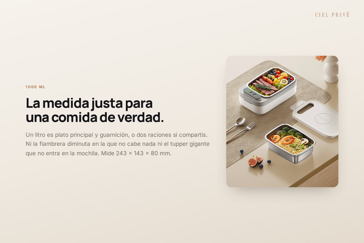 Capacidad de 1000 ml de la cubeta de Therma