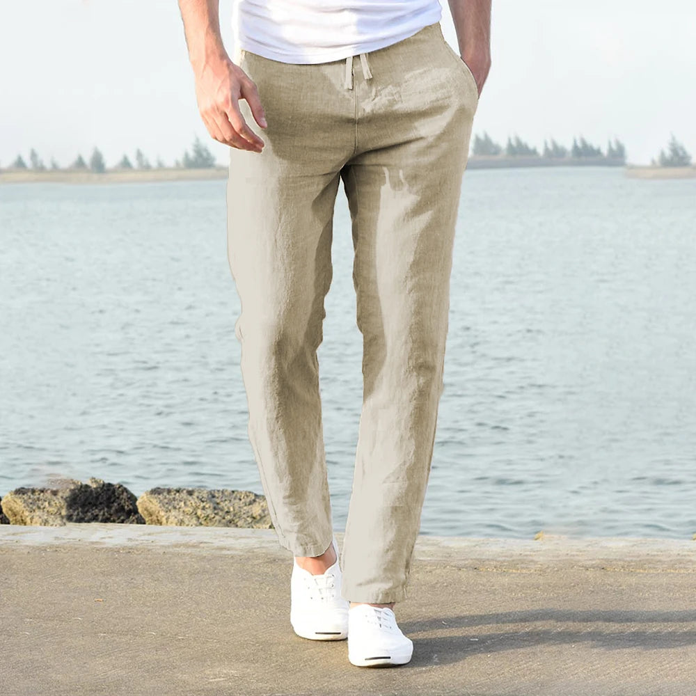Pantalón de Lino y Algodón para Hombre — Corte Recto, Uso Diario y Streetwear