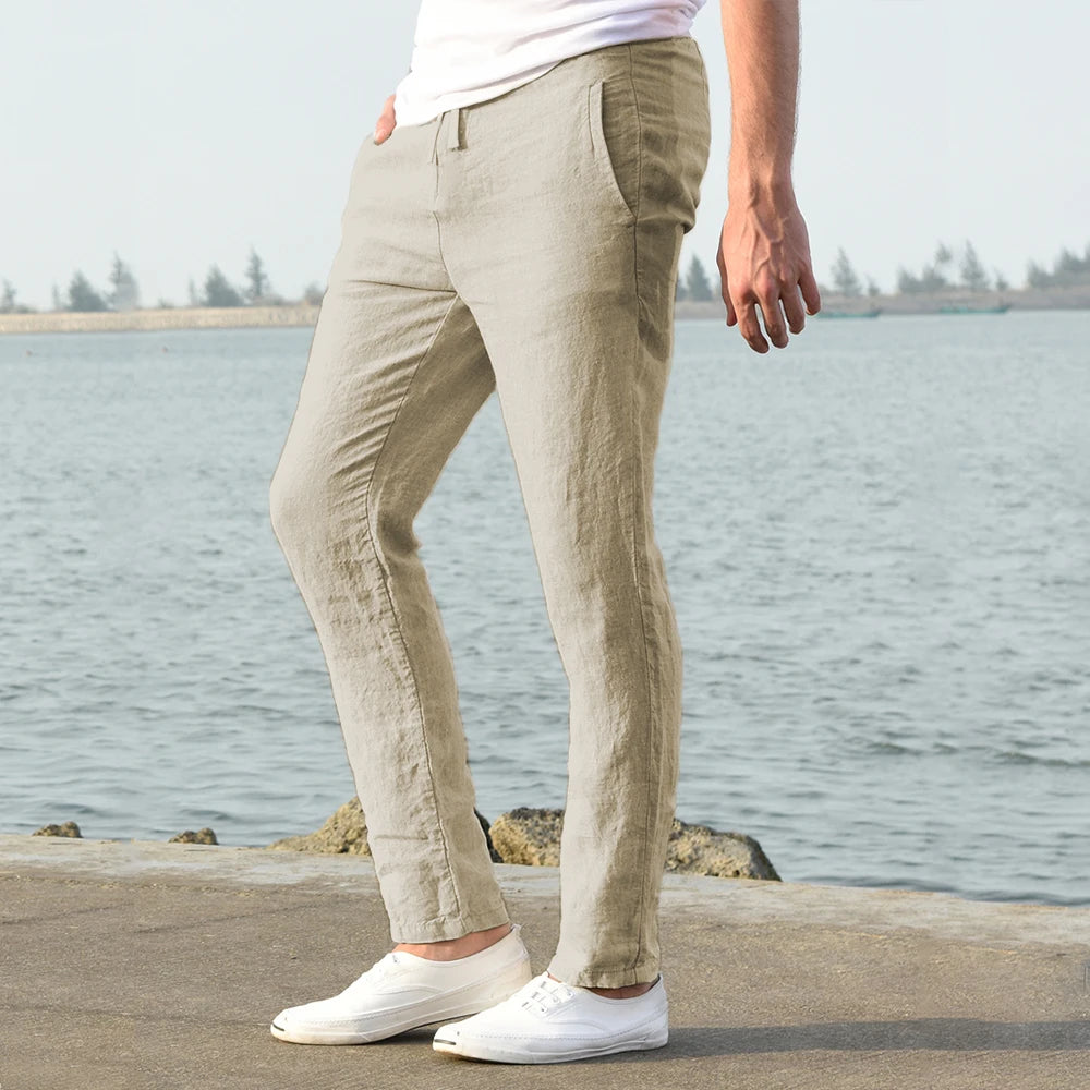 Pantalón de Lino y Algodón para Hombre — Corte Recto, Uso Diario y Streetwear