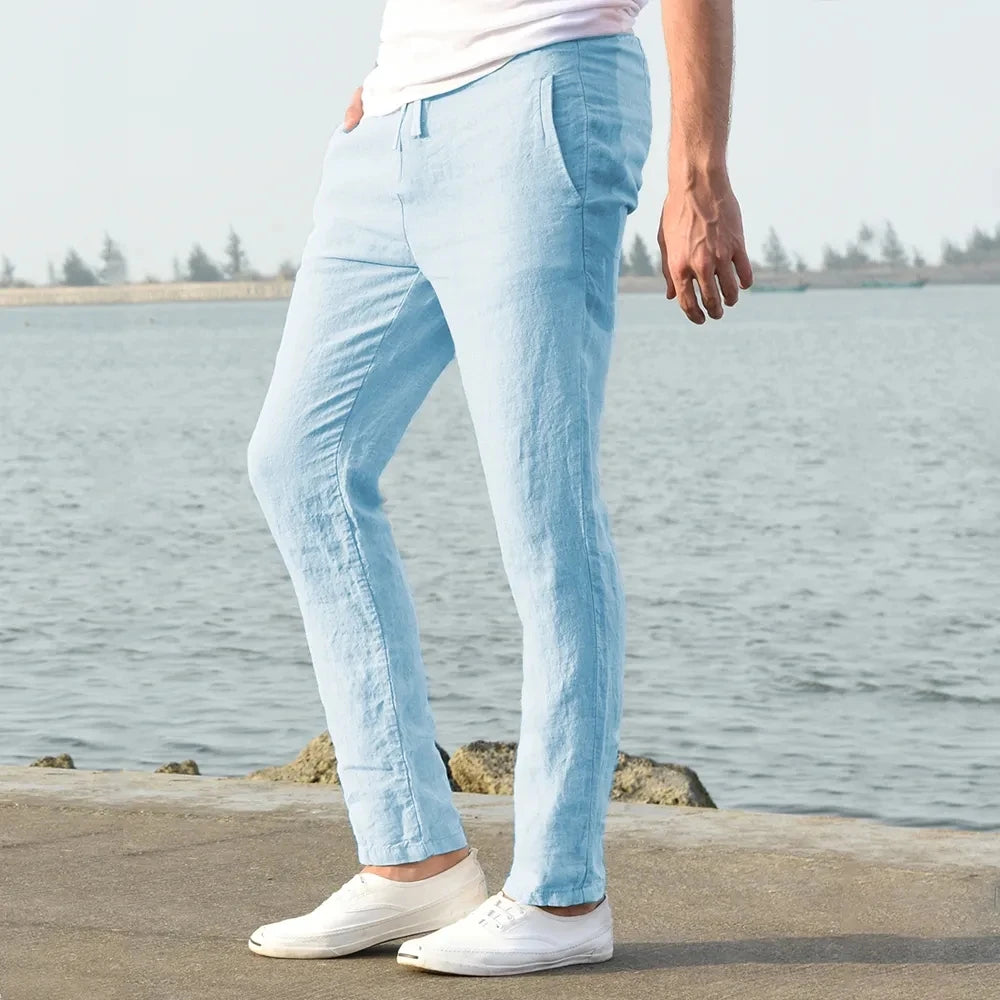 Pantalón de Lino y Algodón para Hombre — Corte Recto, Uso Diario y Streetwear