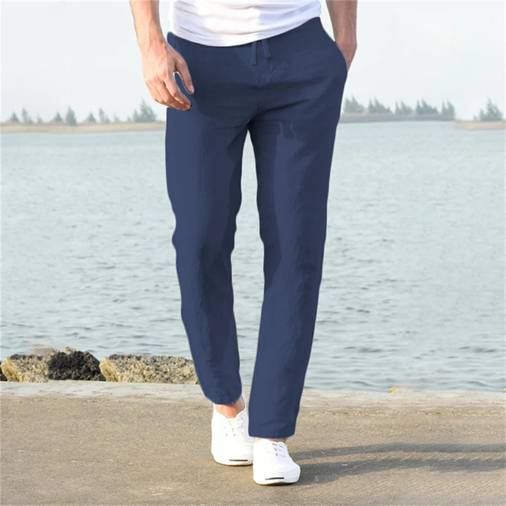 Pantalón de Lino y Algodón para Hombre — Corte Recto, Uso Diario y Streetwear