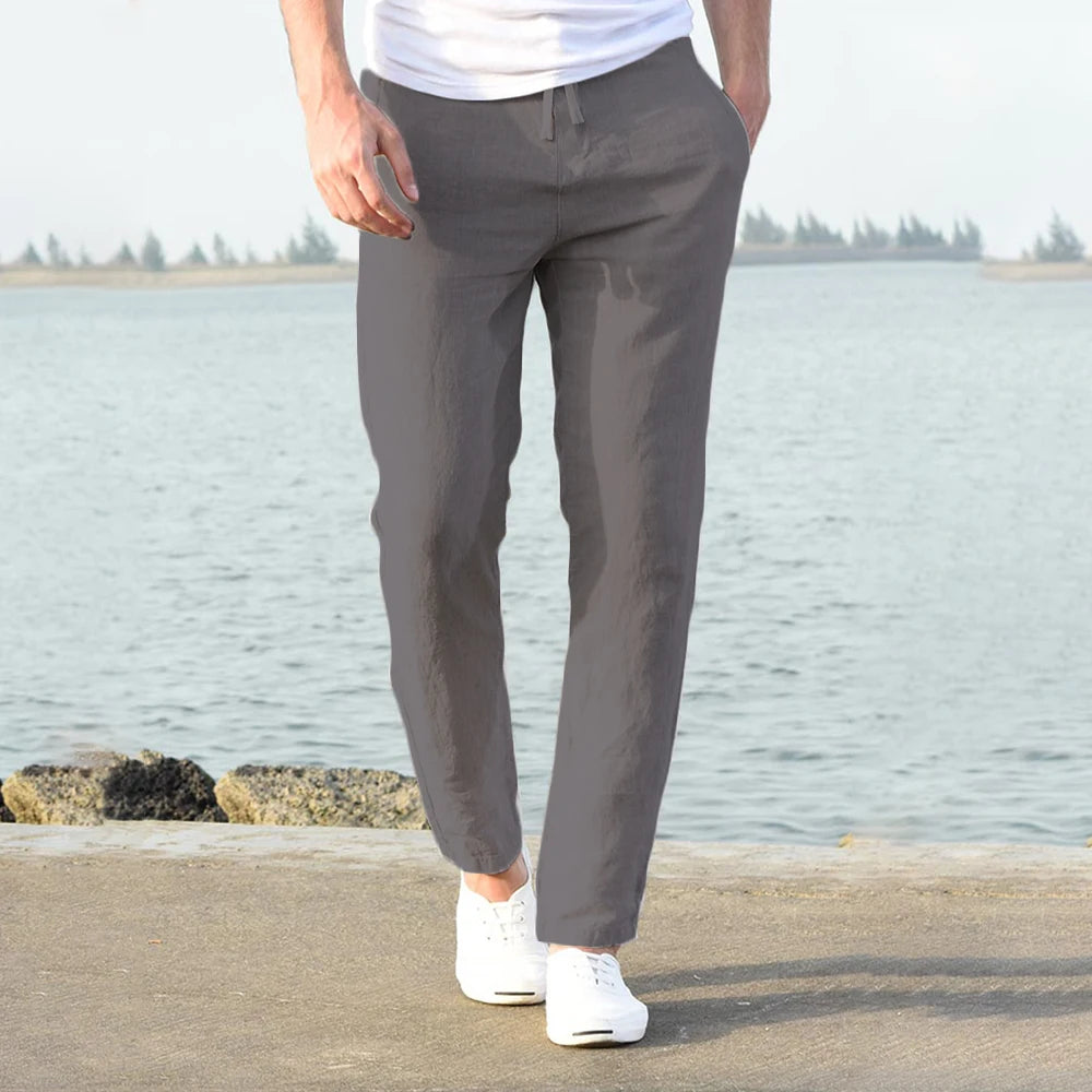 Pantalón de Lino y Algodón para Hombre — Corte Recto, Uso Diario y Streetwear