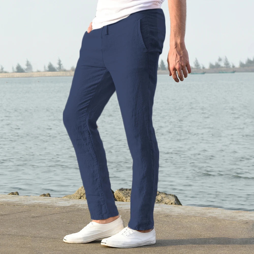 Pantalón de Lino y Algodón para Hombre — Corte Recto, Uso Diario y Streetwear