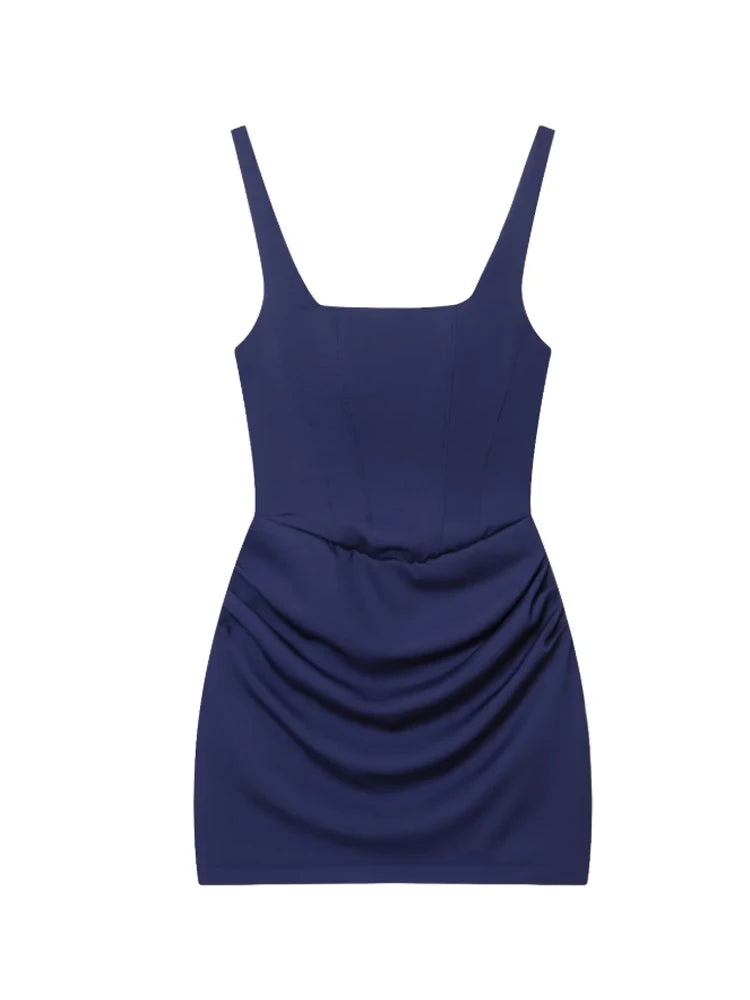 Vestido Mini Fruncido para Mujer | Estilo Francés | Sin Tirantes | Bodycon Sexy Verano