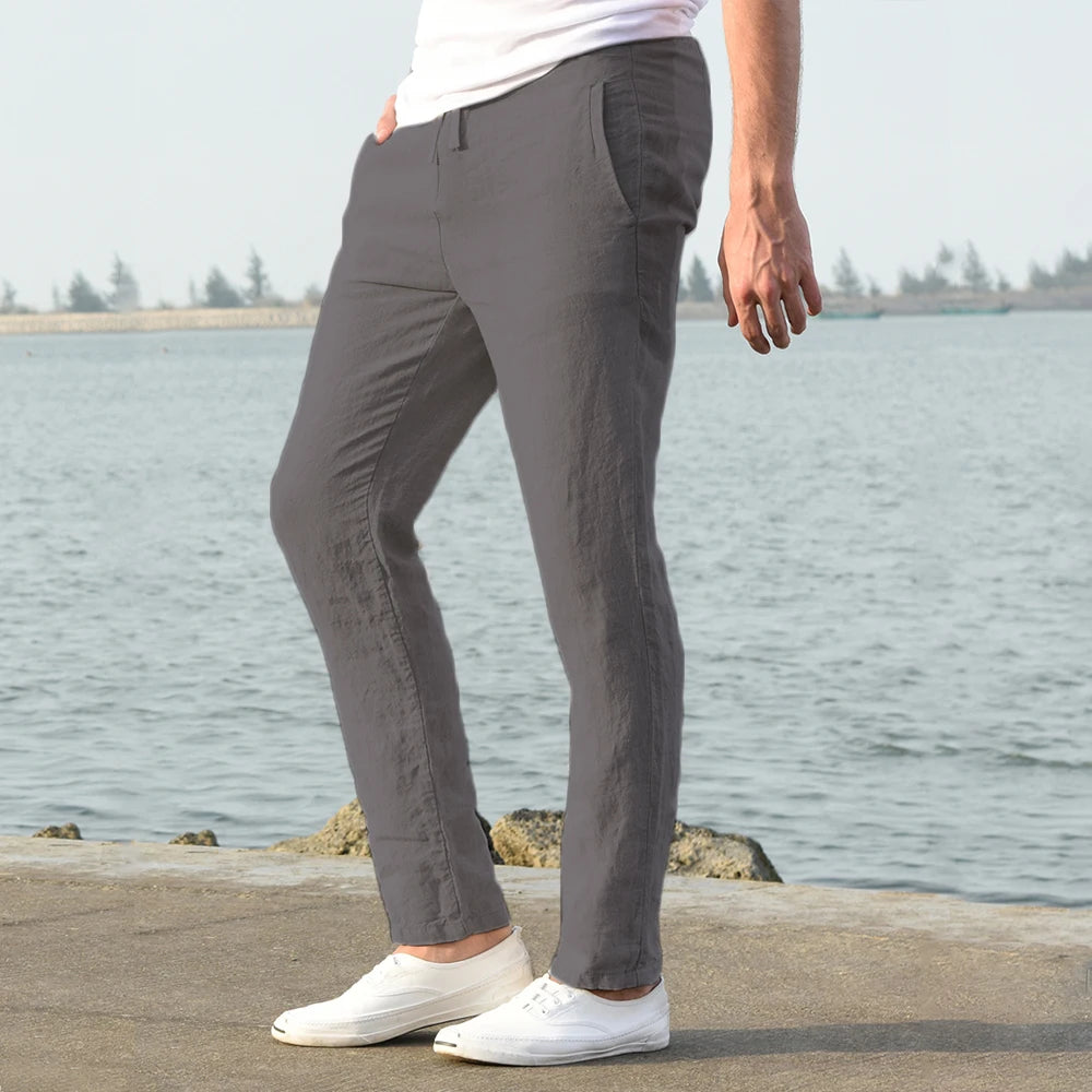 Pantalón de Lino y Algodón para Hombre — Corte Recto, Uso Diario y Streetwear