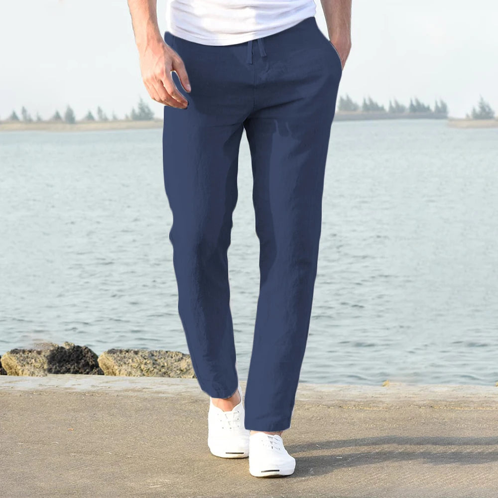 Pantalón de Lino y Algodón para Hombre — Corte Recto, Uso Diario y Streetwear