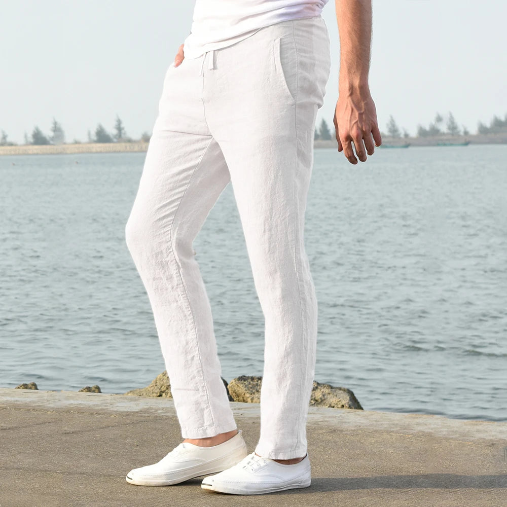 Pantalón de Lino y Algodón para Hombre — Corte Recto, Uso Diario y Streetwear
