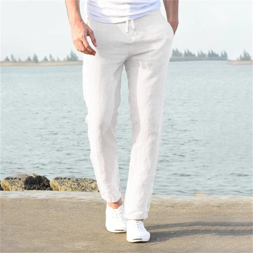 Pantalón de Lino y Algodón para Hombre — Corte Recto, Uso Diario y Streetwear
