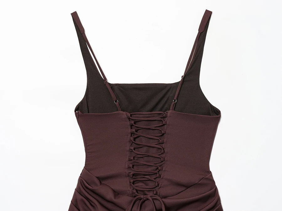 Vestido Mini Fruncido para Mujer | Estilo Francés | Sin Tirantes | Bodycon Sexy Verano