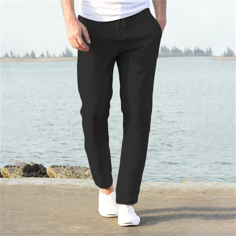 Pantalón de Lino y Algodón para Hombre — Corte Recto, Uso Diario y Streetwear